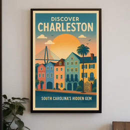 Charleston Vintage Travel Poster