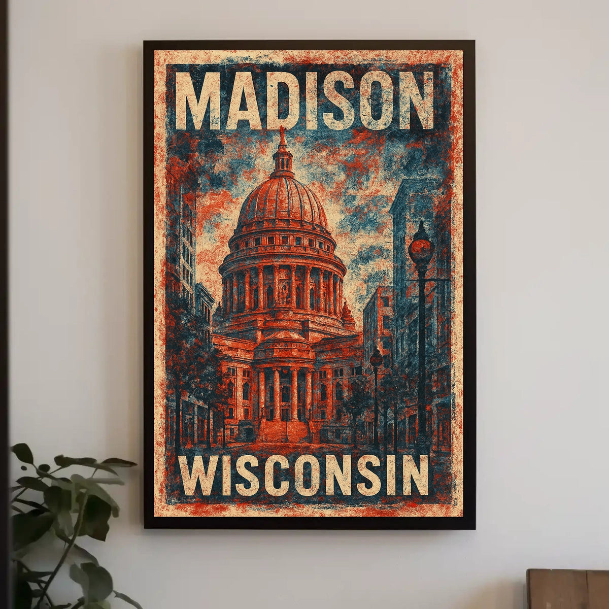 Madison Capitol Vintage Travel Poster
