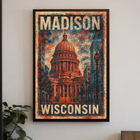 Madison Capitol Vintage Travel Poster