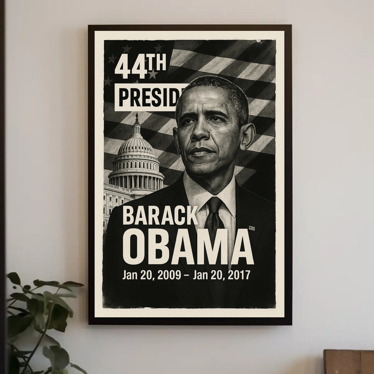 Barack Obama 44th President of the United States Digital Montaje Poster