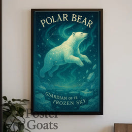 Majestic Polar Bear Cosmic Art Animal Poster