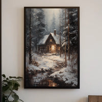 Winter Cabin Retreat Poster