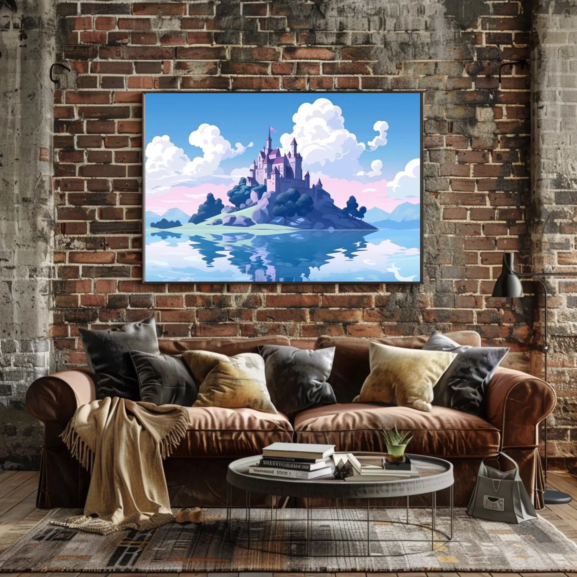 Enchanted Castle by the Lake Poster