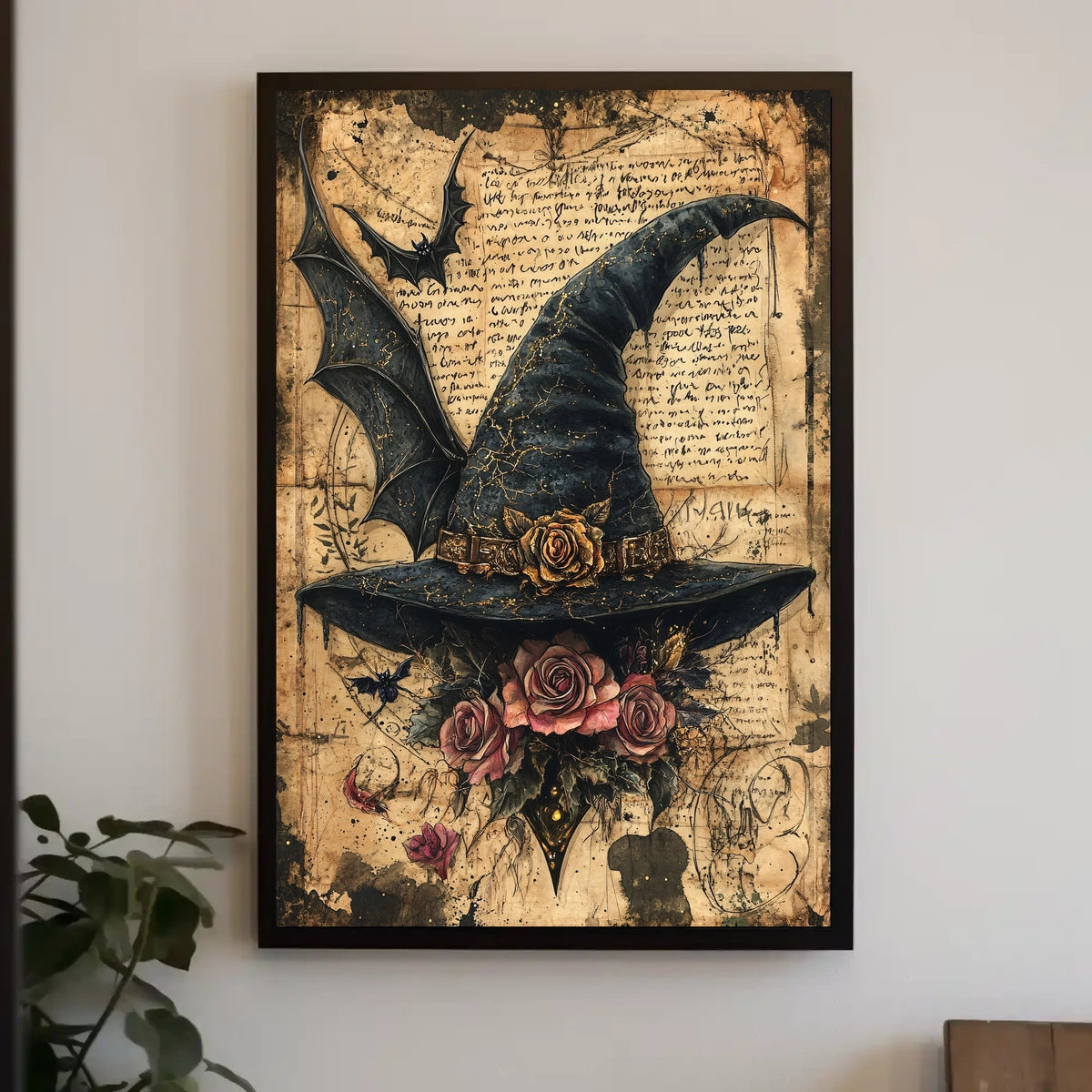 Mystical Witch's Hat with Roses Artistic Pop Culture Poster