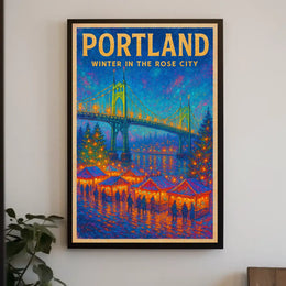 Portland Winter In The Rose City Poster