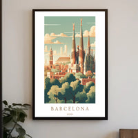 Barcelona Skyline Poster PosterGoat
