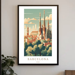 Barcelona Skyline Poster PosterGoat