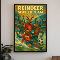 Reindeer Soccer Team Poster