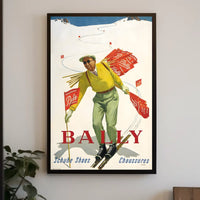 Bally Shoes Vintage Skiing Poster