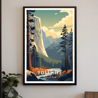 Yosemite National Park Vintage Travel Poster Print