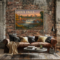 Sioux Falls Nature Meets City Travel Poster