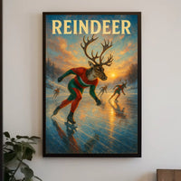 Reindeer Ice Skating Extravaganza Fantasy or Mythology Poster