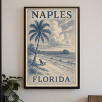 Naples Florida Poster Wall Art 18x24 Gulf Coast Beach Town