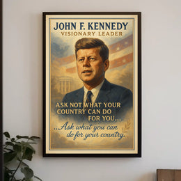 John F. Kennedy Inspirational Leadership Poster Print