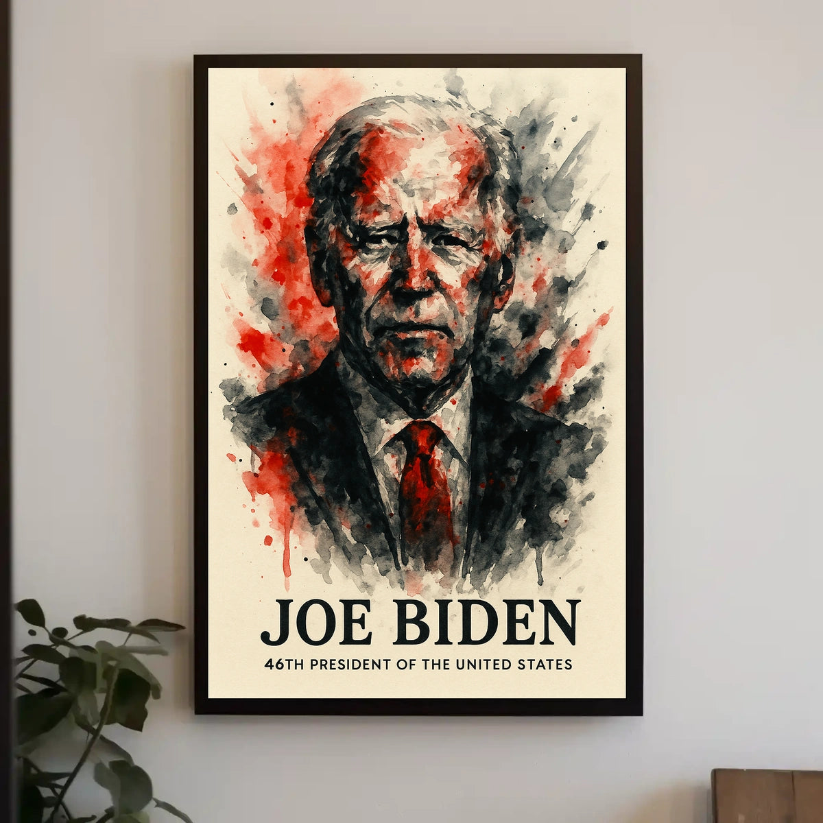 President Joe Biden Watercolor Art Poster - Historical or Presidential Poster