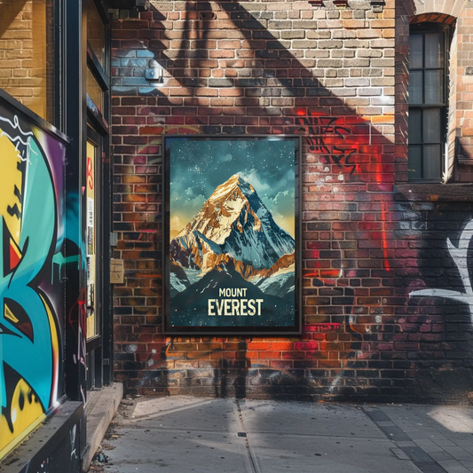 Mount Everest Himalayan Peak Snowfall Travel Poster