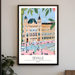 Seville Architectural Illustration Poster PosterGoat