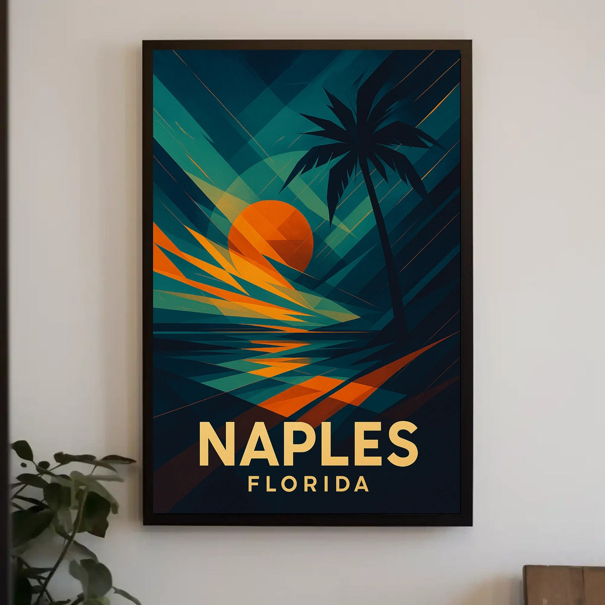 Naples Florida Sunset Vibes Poster Wall Art 18x24 Inches