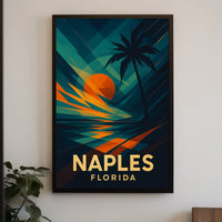 Naples Florida Sunset Vibes Poster Wall Art 18x24 Inches