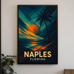 Naples Florida Sunset Vibes Poster Wall Art 18x24 Inches