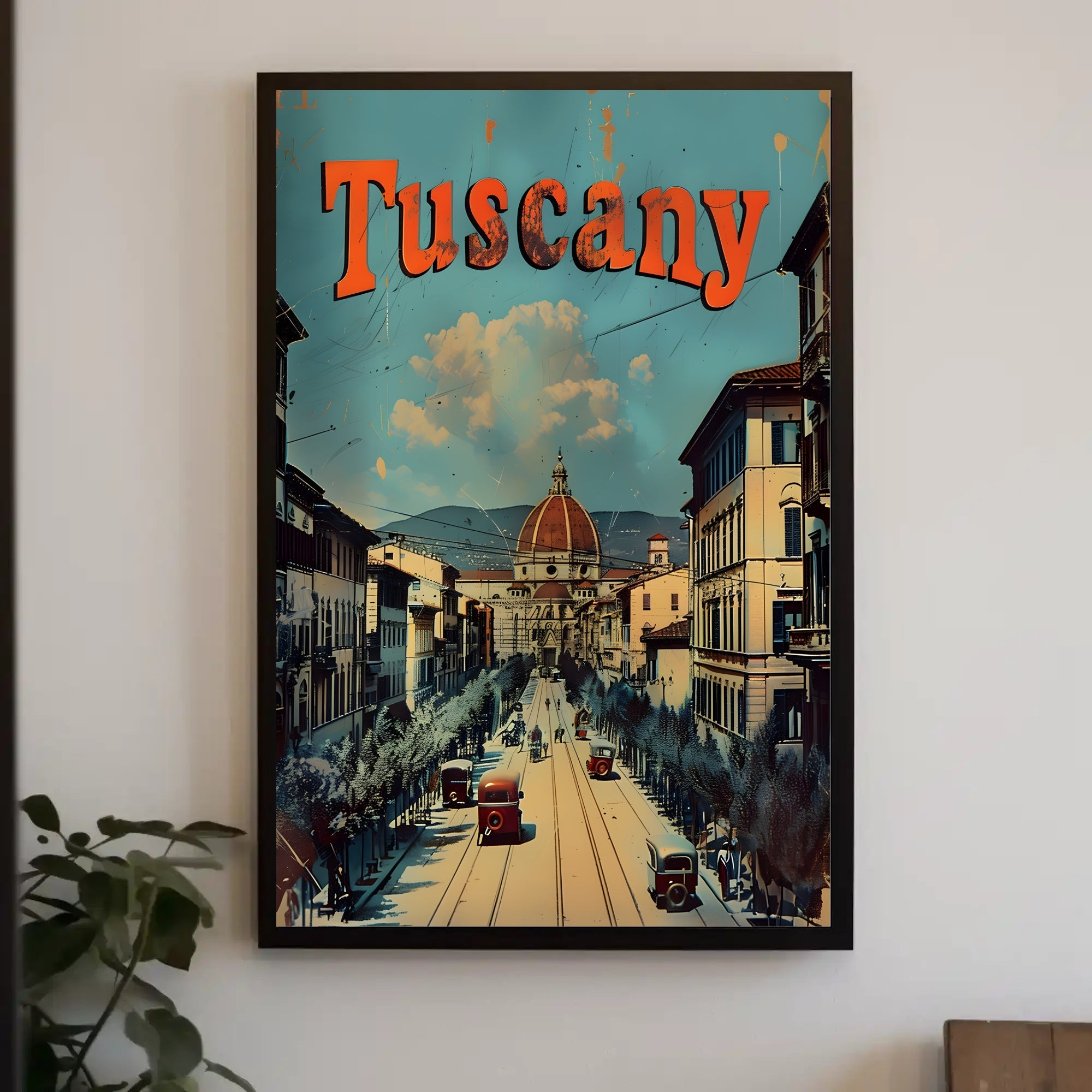 Vintage Florence Cityscape with Dome Travel Poster