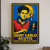 Saint Carlo Acutis Youth Computer Users Poster