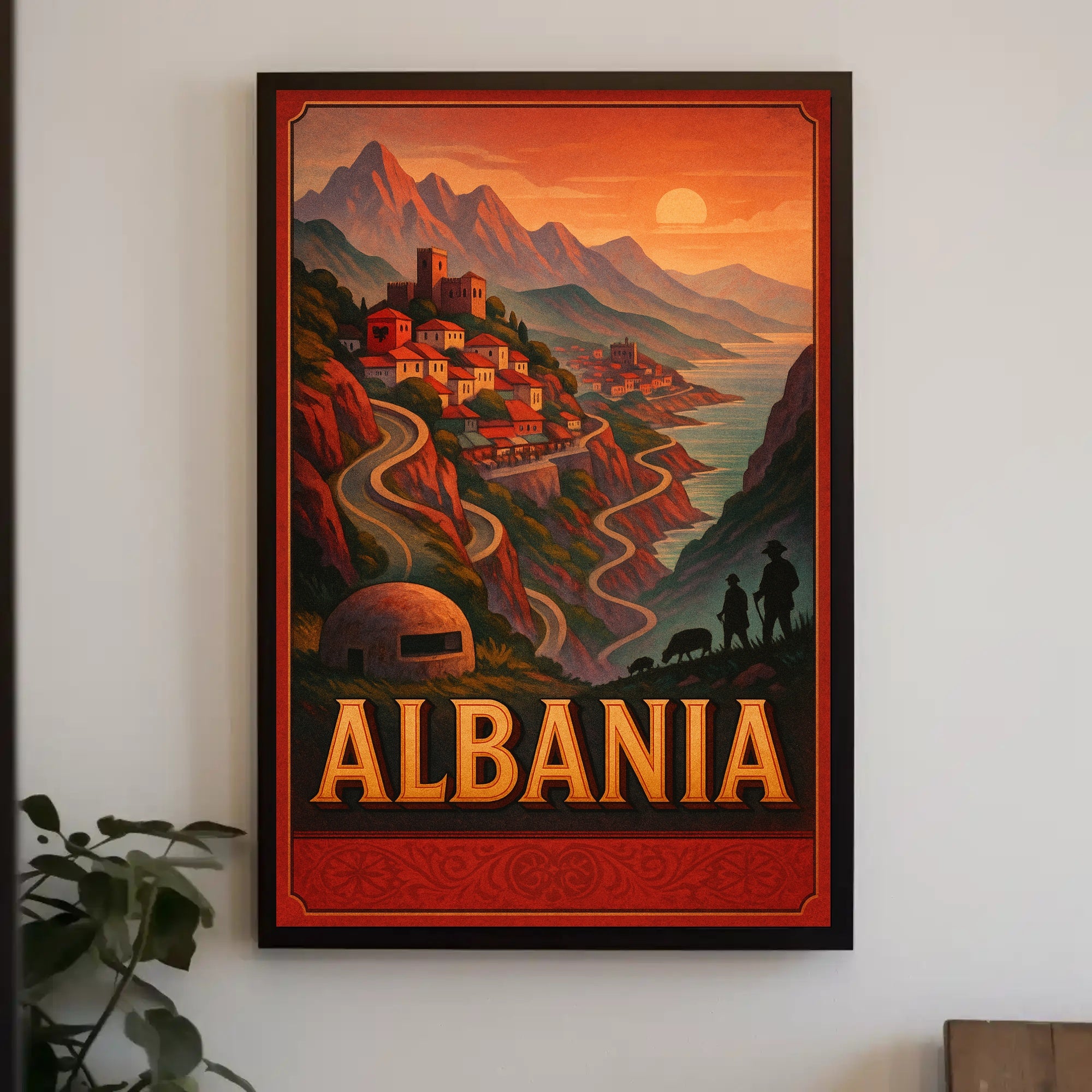 Albania Travel Poster Vintage Wall Art