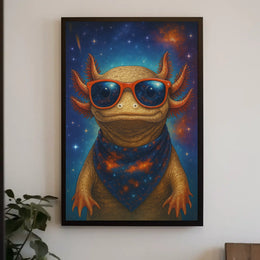 Cosmic Axolotl Adventure Poster