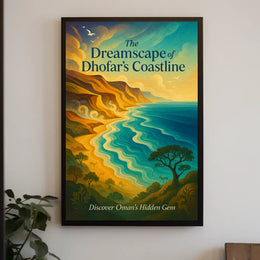 Dhofar Coastal Beauty: Abstract Art Travel Poster