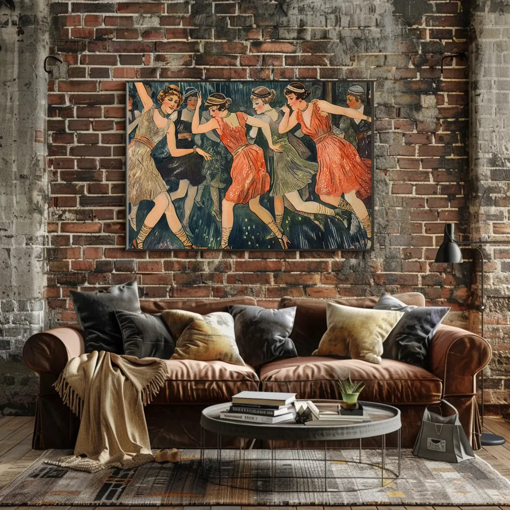Roaring Twenties Flapper Dance Vintage Art Poster