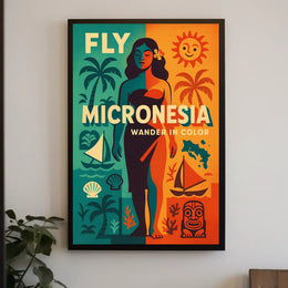 Fly Micronesia Wander in Color Poster