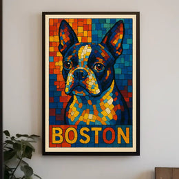 Boston Terrier Mosaic Poster