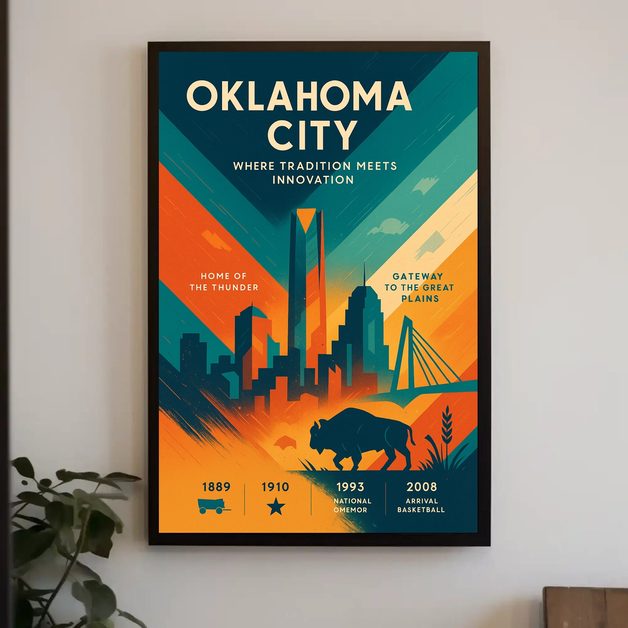 Oklahoma City Skyline: Urban or Cityscape Poster PosterGoat
