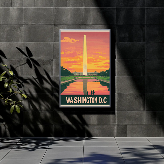 Washington D.C. Monument Sunset Poster
