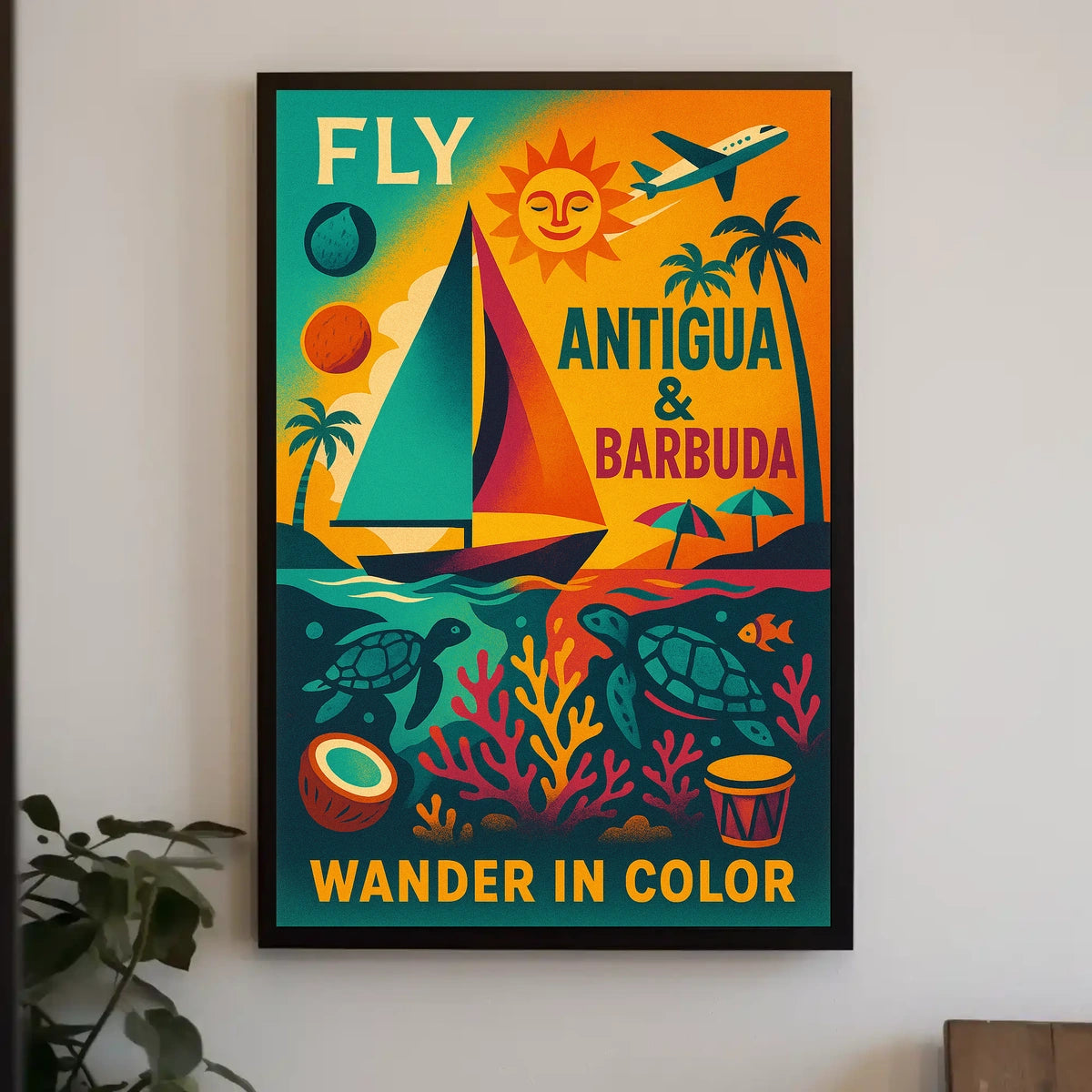 Fly to Antigua Barbuda Poster