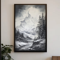 Majestic Winter Mountainscape Romanticism National Park Poster