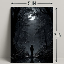 Moonlit Journey Through The Forest Poster