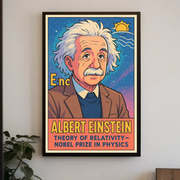 Einstein Relativity Vintage Science Curious Poster