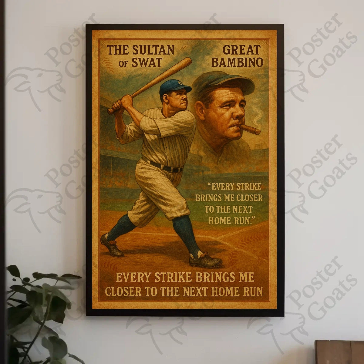 The Great Bambino Vintage Sports Inspiration Poster