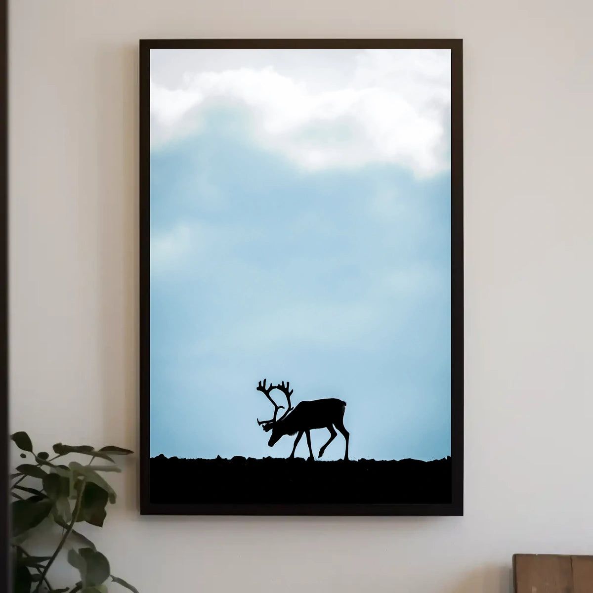 Silhouette Of A Reindeer Poster