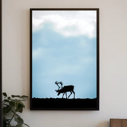 Silhouette Of A Reindeer Poster
