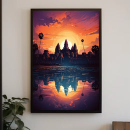 Sunset Over Angkor Wat Poster