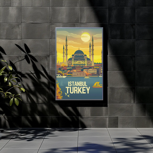 Istanbul Turkey Vintage Poster