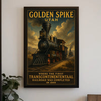 Golden Spike Transcontinental Railroad Poster