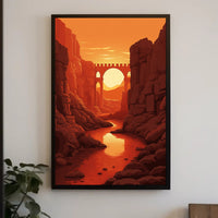 Sunset Over The Canyon Bridge Poster PosterGoat