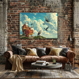 Majestic Mythical Realm Poster with Divine Elder