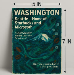 Washington Landmarks Modern Travel Poster