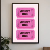 Vintage Admit One Tickets Poster for Pop Culture Enthusiasts PosterGoat