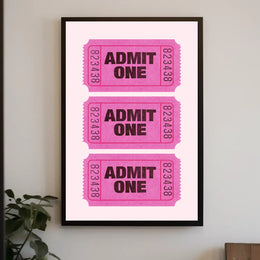 Vintage Admit One Tickets Poster for Pop Culture Enthusiasts PosterGoat