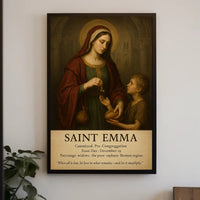 Saint Emma: Compassionate Icon of Charity in Heritage Poster